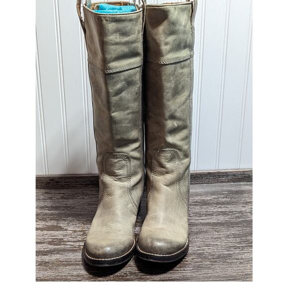 Lucky Brand Hibiscus Destressed Tall Riding Leather Boots  Size 6M - Picture 2 of 8